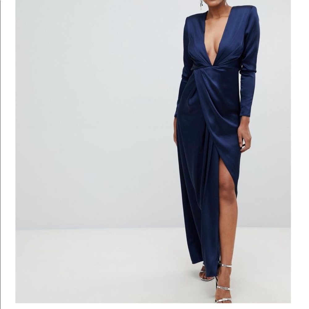 ASOS split side plunge maxi dress
